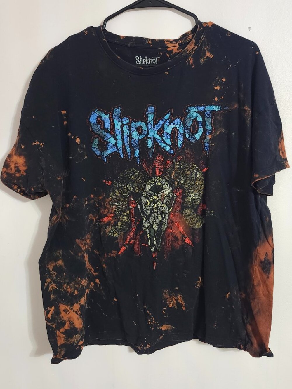 Bleached and distressed Slipknot shirt size XL